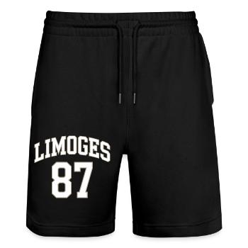 Limoges 87 - Short de jogging bio TRAINER Stanley/Stella unisexe - noir - Devant - Nik (191cm) & Marisol (170cm)