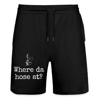 Fun hookah look for fans - Stanley/Stella Trainer Unisex Organic Jogging Shorts - black - Front - Nik (191cm) & Marisol (170cm)