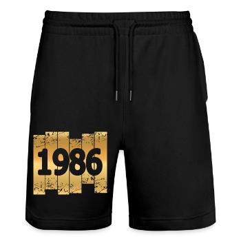 Doré 1986 - Short de jogging bio TRAINER Stanley/Stella unisexe - noir - Devant - Nik (191cm) & Marisol (170cm)