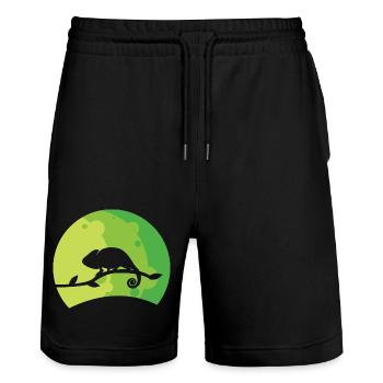 Caméléon - Short de jogging bio TRAINER Stanley/Stella unisexe - noir - Devant - Nik (191cm) & Marisol (170cm)