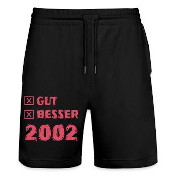 Gut 2002 - Stanley/Stella Unisex Bio Joggingshorts Trainer  - Schwarz - Vorne - Nik (191cm) & Marisol (170cm)