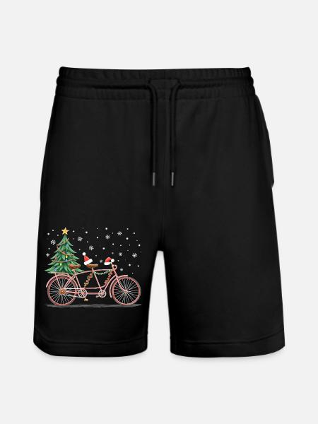 Fahrrad Weihnachtsbeleuchtung - Stanley/Stella Unisex Bio Joggingshorts Trainer - Schwarz