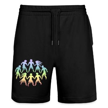 Danser - Short de jogging bio TRAINER Stanley/Stella unisexe - noir - Devant - Nik (191cm) & Marisol (170cm)