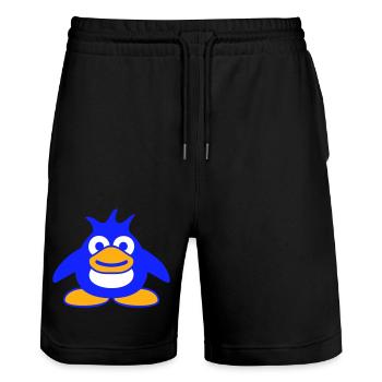 Pingouin mignon bébé enfant bambin heureux cool - Short de jogging bio TRAINER Stanley/Stella unisexe - noir - Devant - Nik (191cm) & Marisol (170cm)
