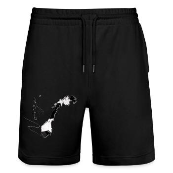 Norwegen Landkarte umrahmt echten Fußball NO - Stanley/Stella Unisex Bio Joggingshorts Trainer  - Schwarz - Vorne - Nik (191cm) & Marisol (170cm)