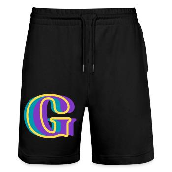 Mehrfarbiger Buchstabe g – originelle Geschenkidee - Stanley/Stella Unisex Bio Joggingshorts Trainer  - Schwarz - Vorne - Nik (191cm) & Marisol (170cm)