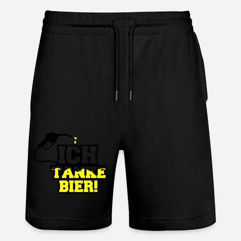 ich tanke bier 01 - Stanley/Stella Unisex Bio Joggingshorts Trainer  - Schwarz