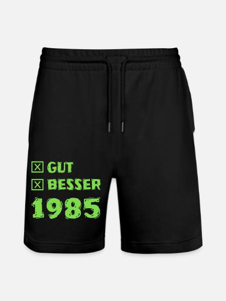 Year 1985 - Stanley/Stella Trainer Unisex Organic Jogging Shorts - black