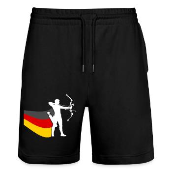 Archer Allemagne Drapeau Tir à l’arc - Short de jogging bio TRAINER Stanley/Stella unisexe - noir - Devant - Nik (191cm) & Marisol (170cm)