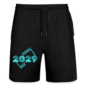 2029 - Stanley/Stella Unisex Bio Joggingshorts Trainer  - Schwarz - Vorne - Nik (191cm) & Marisol (170cm)