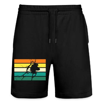 Steckenpferd Hobby Horsing - Stanley/Stella Unisex Bio Joggingshorts Trainer  - Schwarz - Vorne - Nik (191cm) & Marisol (170cm)