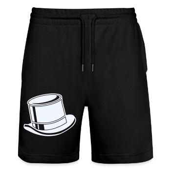 Top Hat - Stanley/Stella Trainer Unisex Organic Jogging Shorts - black - Front - Nik (191cm) & Marisol (170cm)