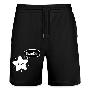 Funkeln! - Niedlicher Stern Kawaii - Stanley/Stella Unisex Bio Joggingshorts Trainer  - Schwarz - Vorne - Nik (191cm) & Marisol (170cm)