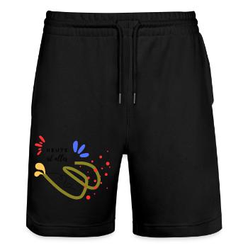 Heute ist alles - Stanley/Stella Unisex Bio Joggingshorts Trainer  - Schwarz - Vorne - Nik (191cm) & Marisol (170cm)