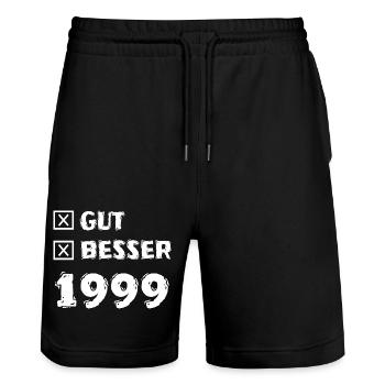 1999 - Short de jogging bio TRAINER Stanley/Stella unisexe - noir - Devant - Nik (191cm) & Marisol (170cm)