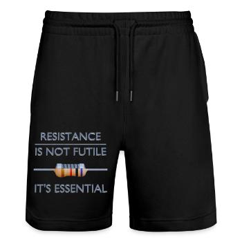 La résistance n’est pas futile, elle est essentielle - Short de jogging bio TRAINER Stanley/Stella unisexe - noir - Devant - Nik (191cm) & Marisol (170cm)