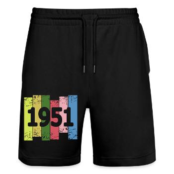 1951 - Stanley/Stella Unisex Bio Joggingshorts Trainer  - Schwarz - Vorne - Nik (191cm) & Marisol (170cm)
