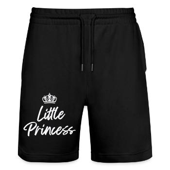 little princess - Stanley/Stella Unisex Bio Joggingshorts Trainer  - Schwarz - Vorne - Nik (191cm) & Marisol (170cm)