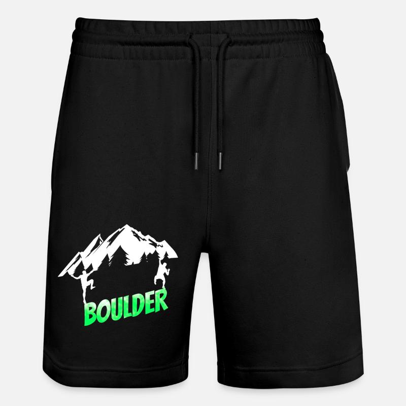 Bouldering Climbing Mountains - Stanley/Stella Trainer Unisex Organic Jogging Shorts - black