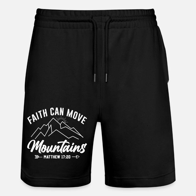 Glaube kann Berge versetzen - Stanley/Stella Unisex Bio Joggingshorts Trainer  - Schwarz