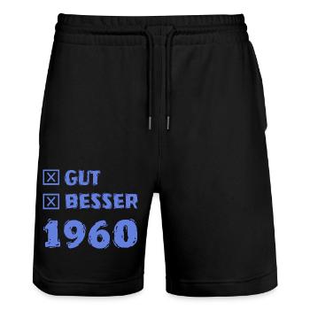 Bon 1960 - Short de jogging bio TRAINER Stanley/Stella unisexe - noir - Devant - Nik (191cm) & Marisol (170cm)