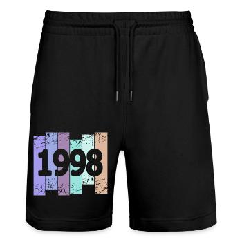 Goths 1998 - Stanley/Stella Trainer Unisex Organic Jogging Shorts - black - Front - Nik (191cm) & Marisol (170cm)