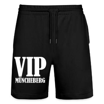 VIP Müncheberg - Stanley/Stella Unisex Bio Joggingshorts Trainer  - Schwarz - Vorne - Nik (191cm) & Marisol (170cm)