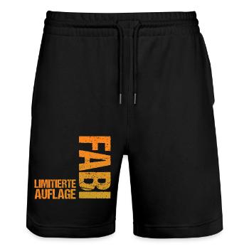 Fabien - Short de jogging bio TRAINER Stanley/Stella unisexe - noir - Devant - Nik (191cm) & Marisol (170cm)