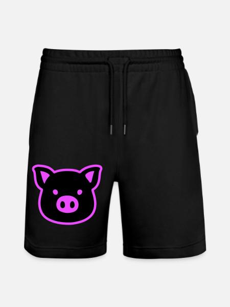 Pig Head Sow - Stanley/Stella Trainer Unisex Organic Jogging Shorts - black