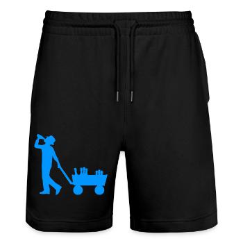 Vatertag - Stanley/Stella Unisex Bio Joggingshorts Trainer  - Schwarz - Vorne - Nik (191cm) & Marisol (170cm)