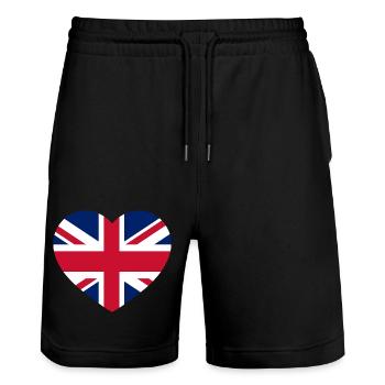 I Love My Country - Stanley/Stella Trainer Unisex Organic Jogging Shorts - black - Front - Nik (191cm) & Marisol (170cm)