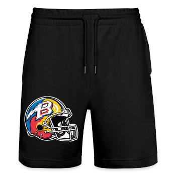American Football Helmet - Stanley/Stella Trainer Unisex Organic Jogging Shorts - black - Front - Nik (191cm) & Marisol (170cm)