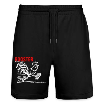 Rooster running club 2 - Stanley/Stella Unisex Bio Joggingshorts Trainer  - Schwarz - Vorne - Nik (191cm) & Marisol (170cm)