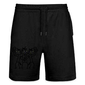 Unicorn Beer Crew - Short de jogging bio TRAINER Stanley/Stella unisexe - noir - Devant - Nik (191cm) & Marisol (170cm)