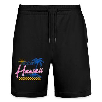 Aloha - Hawaï - États-Unis - États-Unis d’Amérique - Short de jogging bio TRAINER Stanley/Stella unisexe - noir - Devant - Nik (191cm) & Marisol (170cm)