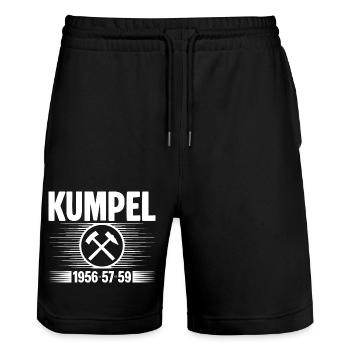 Erzgebirge Kumpel - Stanley/Stella Unisex Bio Joggingshorts Trainer  - Schwarz - Vorne - Nik (191cm) & Marisol (170cm)
