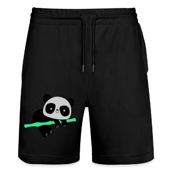 Panda - Short de jogging bio TRAINER Stanley/Stella unisexe - noir - Devant - Nik (191cm) & Marisol (170cm)
