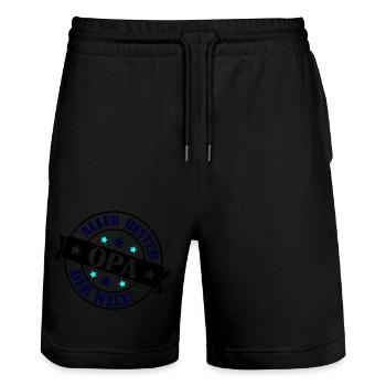 Le meilleur papy - Short de jogging bio TRAINER Stanley/Stella unisexe - noir - Devant - Nik (191cm) & Marisol (170cm)