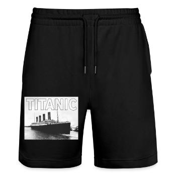 TITANIC sw - Stanley/Stella Unisex Bio Joggingshorts Trainer  - Schwarz - Vorne - Nik (191cm) & Marisol (170cm)