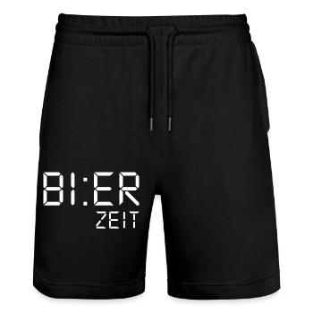 Beer Time Gift Party Celebration - Stanley/Stella Trainer Unisex Organic Jogging Shorts - black - Front - Nik (191cm) & Marisol (170cm)