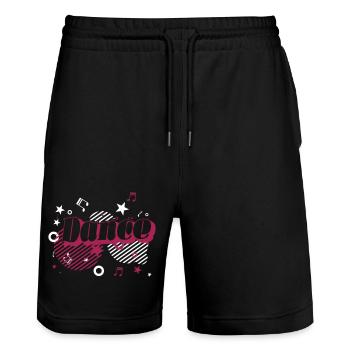 danse folle - Short de jogging bio TRAINER Stanley/Stella unisexe - noir - Devant - Nik (191cm) & Marisol (170cm)