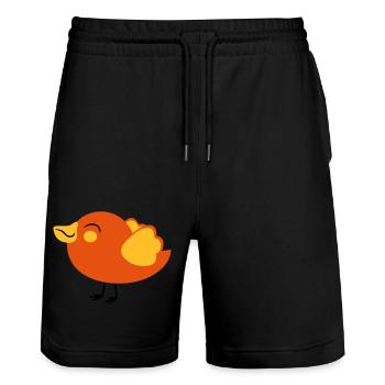 kleines nettes voegelchen spatz - Stanley/Stella Unisex Bio Joggingshorts Trainer  - Schwarz - Vorne - Nik (191cm) & Marisol (170cm)