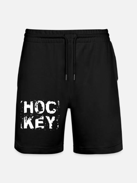 Hockey Grunge - Stanley/Stella Trainer Unisex Organic Jogging Shorts - black