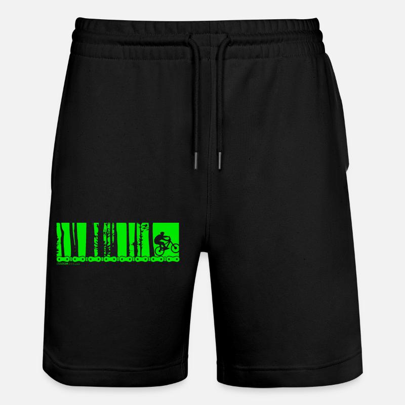 MTB Mountainbiker Wald - Stanley/Stella Unisex Bio Joggingshorts Trainer - Schwarz