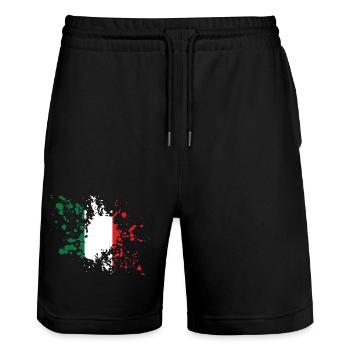 Conception de la tache du drapeau de l’Italie - Short de jogging bio TRAINER Stanley/Stella unisexe - noir - Devant - Nik (191cm) & Marisol (170cm)