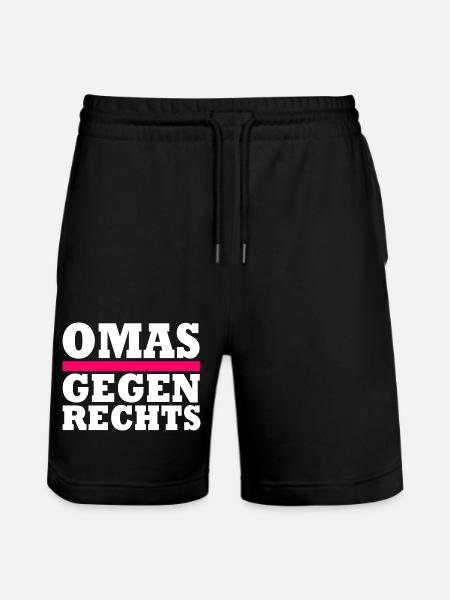 Omas gegen Rechts - Stanley/Stella Unisex Bio Joggingshorts Trainer  - Schwarz