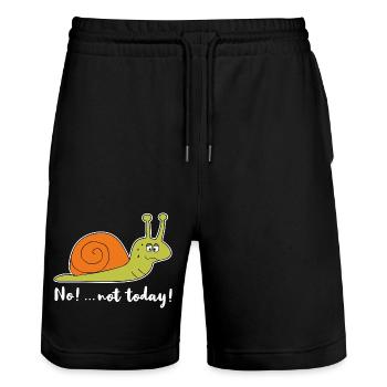 No Not Today Snail Chilling Cadeau paresseux drôle - Short de jogging bio TRAINER Stanley/Stella unisexe - noir - Devant - Nik (191cm) & Marisol (170cm)