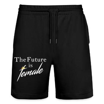 Avenir féminin - Short de jogging bio TRAINER Stanley/Stella unisexe - noir - Devant - Nik (191cm) & Marisol (170cm)
