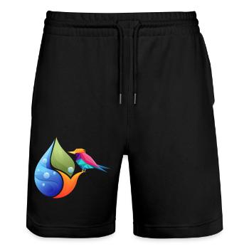 Polygonal Tier farbenfroh geometrie hand birne - Stanley/Stella Unisex Bio Joggingshorts Trainer  - Schwarz - Vorne - Nik (191cm) & Marisol (170cm)