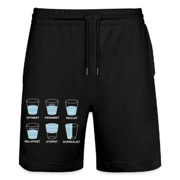 perspektive - Stanley/Stella Unisex Bio Joggingshorts Trainer  - Schwarz - Vorne - Nik (191cm) & Marisol (170cm)